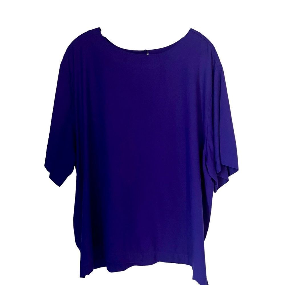 Adrian Jordan Short Sleeve Rayon Blend Purple Blouse sz 22